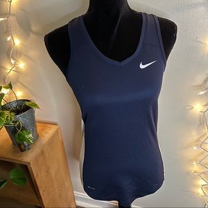 Small Navy & White Nike Dri-Fit Racerback Tank